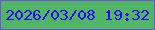 文字の大きさ：5、枠の色：7352d9、背景の色：50b565、文字の色：2508f4 無料ブログパーツのブログ時計