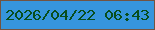 文字の大きさ：2、枠の色：735341、背景の色：3695dd、文字の色：084e1d 無料ブログパーツのブログ時計