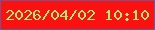 文字の大きさ：3、枠の色：735392、背景の色：fb1110、文字の色：abea73 無料ブログパーツのブログ時計