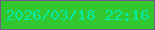 文字の大きさ：5、枠の色：735a8c、背景の色：32c72f、文字の色：01eaa7 無料ブログパーツのブログ時計