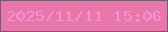 文字の大きさ：4、枠の色：735b73、背景の色：e877a9、文字の色：f791d6 無料ブログパーツのブログ時計