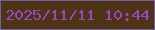 文字の大きさ：1、枠の色：735cb5、背景の色：4d3511、文字の色：9a43cb 無料ブログパーツのブログ時計