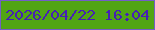 文字の大きさ：4、枠の色：735ec7、背景の色：51a513、文字の色：4620b4 無料ブログパーツのブログ時計