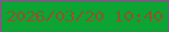 文字の大きさ：1、枠の色：735f7b、背景の色：0ca533、文字の色：89552e 無料ブログパーツのブログ時計