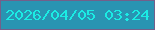 文字の大きさ：4、枠の色：735f8a、背景の色：2994b2、文字の色：1bece4 無料ブログパーツのブログ時計