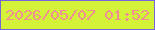 文字の大きさ：1、枠の色：7367da、背景の色：d4f338、文字の色：f08e96 無料ブログパーツのブログ時計