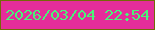 文字の大きさ：5、枠の色：736907、背景の色：e42d9a、文字の色：49f479 無料ブログパーツのブログ時計