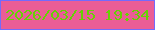 文字の大きさ：4、枠の色：736afc、背景の色：ea5d96、文字の色：65d204 無料ブログパーツのブログ時計