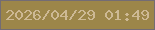 文字の大きさ：2、枠の色：736c74、背景の色：9c8649、文字の色：cdb994 無料ブログパーツのブログ時計