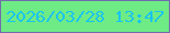 文字の大きさ：5、枠の色：736cad、背景の色：6eeb85、文字の色：19c4ef 無料ブログパーツのブログ時計