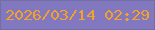 文字の大きさ：4、枠の色：736ea3、背景の色：8178c0、文字の色：f6a02c 無料ブログパーツのブログ時計