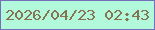 文字の大きさ：1、枠の色：736fb9、背景の色：b2f8db、文字の色：857351 無料ブログパーツのブログ時計