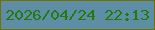 文字の大きさ：2、枠の色：737001、背景の色：5e8ea6、文字の色：24790b 無料ブログパーツのブログ時計