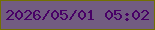 文字の大きさ：3、枠の色：737001、背景の色：725c81、文字の色：480066 無料ブログパーツのブログ時計