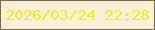 文字の大きさ：3、枠の色：737053、背景の色：fcefd8、文字の色：f4ea17 無料ブログパーツのブログ時計