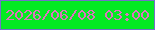 文字の大きさ：1、枠の色：7371c8、背景の色：04ea22、文字の色：dd74be 無料ブログパーツのブログ時計
