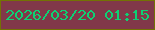 文字の大きさ：5、枠の色：737203、背景の色：813849、文字の色：0cd274 無料ブログパーツのブログ時計