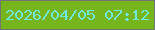 文字の大きさ：4、枠の色：737474、背景の色：76b61c、文字の色：70e8df 無料ブログパーツのブログ時計