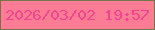 文字の大きさ：1、枠の色：737646、背景の色：fc7b95、文字の色：f4458c 無料ブログパーツのブログ時計