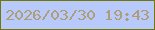文字の大きさ：5、枠の色：737706、背景の色：b8cafc、文字の色：af9d74 無料ブログパーツのブログ時計