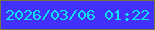 文字の大きさ：1、枠の色：73773f、背景の色：4231fb、文字の色：0ee1f6 無料ブログパーツのブログ時計