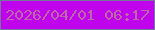 文字の大きさ：4、枠の色：73779c、背景の色：bf03ed、文字の色：be67a7 無料ブログパーツのブログ時計