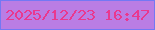 文字の大きさ：1、枠の色：7378f4、背景の色：ba7de4、文字の色：e9388f 無料ブログパーツのブログ時計