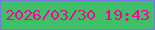 文字の大きさ：3、枠の色：737cdd、背景の色：3fbf68、文字の色：fe019b 無料ブログパーツのブログ時計