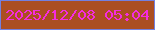 文字の大きさ：3、枠の色：7380e0、背景の色：ab4e22、文字の色：f52ce0 無料ブログパーツのブログ時計