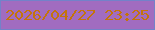 文字の大きさ：1、枠の色：7382c9、背景の色：a16cc0、文字の色：c4740b 無料ブログパーツのブログ時計