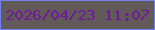 文字の大きさ：3、枠の色：7382f0、背景の色：625a58、文字の色：6e199a 無料ブログパーツのブログ時計