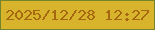 文字の大きさ：4、枠の色：73842a、背景の色：d7b42c、文字の色：a5670f 無料ブログパーツのブログ時計