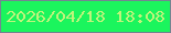 文字の大きさ：1、枠の色：738591、背景の色：1bf55d、文字の色：bff47b 無料ブログパーツのブログ時計