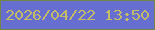 文字の大きさ：2、枠の色：738648、背景の色：666ed0、文字の色：c4bb68 無料ブログパーツのブログ時計