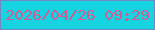 文字の大きさ：2、枠の色：7386c2、背景の色：15d3e1、文字の色：d05c93 無料ブログパーツのブログ時計
