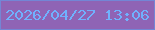 文字の大きさ：4、枠の色：7386d5、背景の色：8f64b5、文字の色：70b1fe 無料ブログパーツのブログ時計