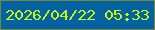 文字の大きさ：4、枠の色：738a3a、背景の色：0462a3、文字の色：c4f610 無料ブログパーツのブログ時計