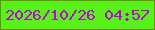 文字の大きさ：1、枠の色：738c0d、背景の色：57f217、文字の色：bb04da 無料ブログパーツのブログ時計