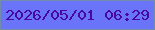 文字の大きさ：5、枠の色：738cab、背景の色：6974f8、文字の色：49089d 無料ブログパーツのブログ時計