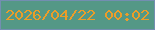 文字の大きさ：2、枠の色：738eb1、背景の色：549886、文字の色：ec9d29 無料ブログパーツのブログ時計