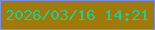 文字の大きさ：1、枠の色：738ff5、背景の色：9f7a08、文字の色：25cc90 無料ブログパーツのブログ時計