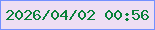 文字の大きさ：5、枠の色：7390ff、背景の色：eedef3、文字の色：078139 無料ブログパーツのブログ時計