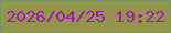 文字の大きさ：5、枠の色：739660、背景の色：94954d、文字の色：a316b5 無料ブログパーツのブログ時計