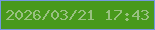 文字の大きさ：2、枠の色：7397e1、背景の色：48991c、文字の色：98c180 無料ブログパーツのブログ時計