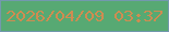 文字の大きさ：5、枠の色：7398ae、背景の色：57a973、文字の色：cf8c51 無料ブログパーツのブログ時計