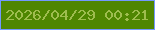 文字の大きさ：3、枠の色：7398ff、背景の色：4f8601、文字の色：9ebd4f 無料ブログパーツのブログ時計