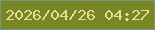文字の大きさ：4、枠の色：73998d、背景の色：788623、文字の色：e6dc96 無料ブログパーツのブログ時計