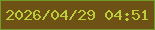 文字の大きさ：1、枠の色：739b29、背景の色：6e5114、文字の色：bccd3a 無料ブログパーツのブログ時計