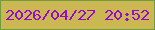 文字の大きさ：5、枠の色：739b40、背景の色：cbb852、文字の色：990aca 無料ブログパーツのブログ時計