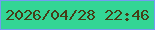 文字の大きさ：3、枠の色：739bf2、背景の色：33d595、文字の色：463e17 無料ブログパーツのブログ時計